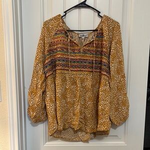 Bohemian Mustard Blouse